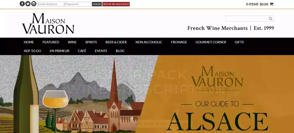 Site Maison Vauron, page d'accueil
